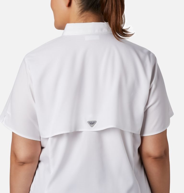 Women's Columbia PFG Tamiami II Short Sleeve Shirts White | Plus Size CA-S1C53